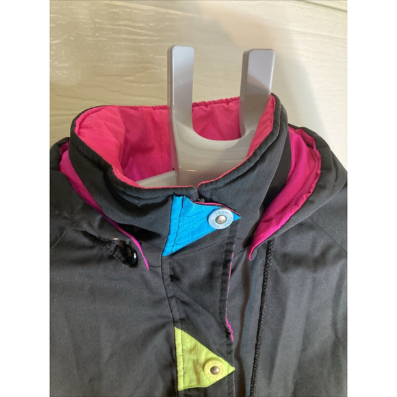 Vintage Women’s Fera Skiwear Snow Jacket Size 16 Neon Pink Blue Green Winter - Picture 15 of 16